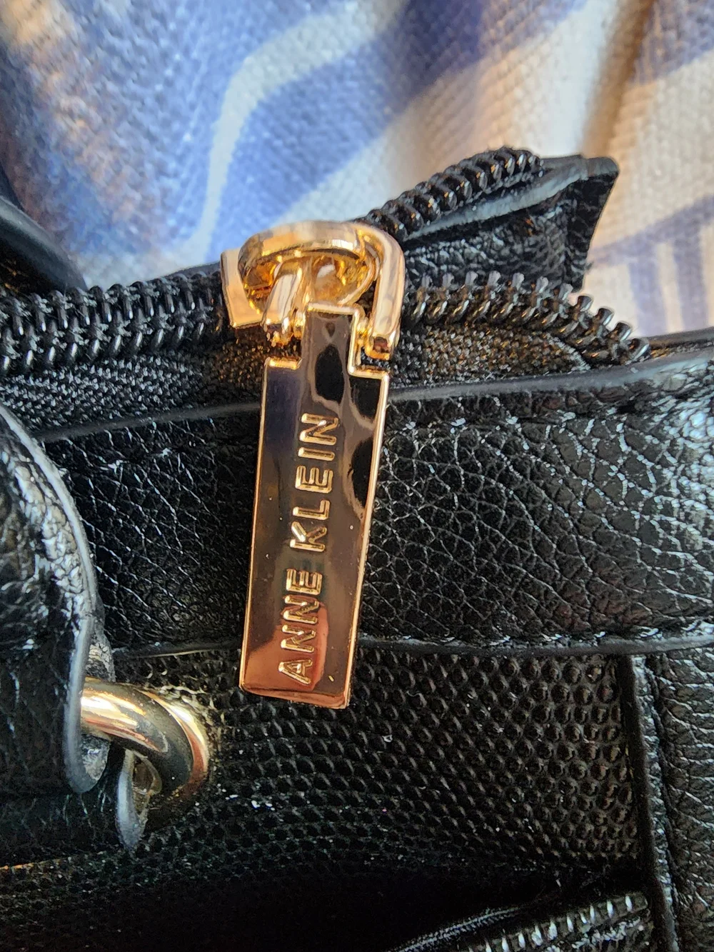 Anne Klein Black Structured Tote Bag with Gold Hardware NWOT